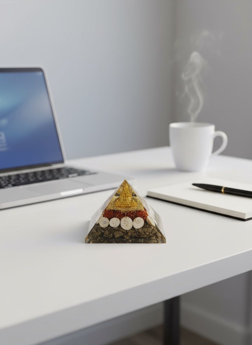 Evaarah - Energised Dhanlabh Money Magnet Pyrite Pyramid - For Financial Luck & Prosperity